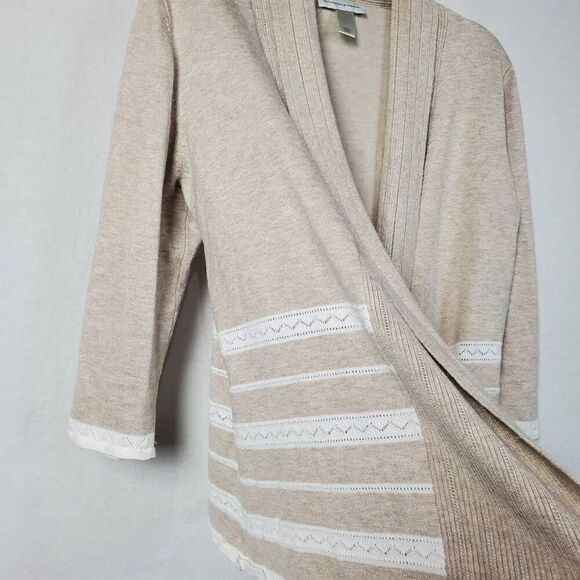 Christopher & Banks Large Tan Cardigan Sweater - Picture 3 of 8